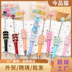 New Korean‑Style Full‑Rhinestone Ballpoint Pen, Luxury Heavy‑Duty Inlaid Rhinestone Kawaii Bead Guka Pen, High‑Aesthetic DIY Beaded Pen