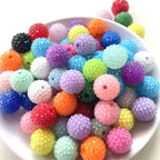 New 16mm 20mm resin rhinestone ball loose beads diy bracelet phone chain keychain necklace pendant beading accessories