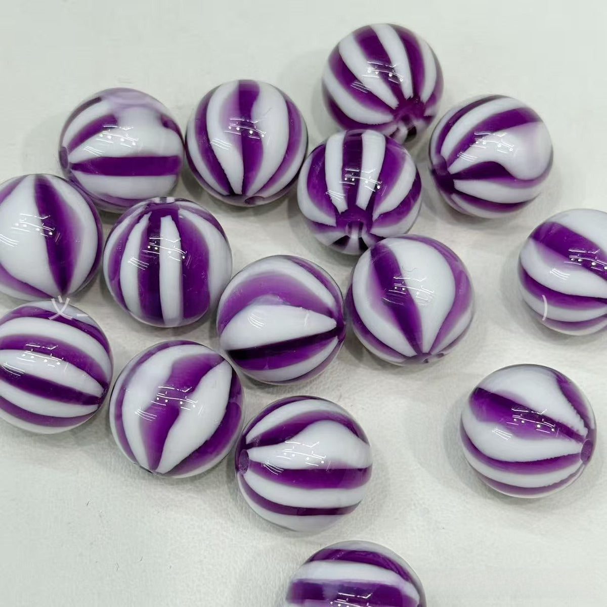 16mm blooming pumpkin beads watermelon stripes beaded diy handmade beaded pen mobile phone chain pendant loose beads jewelry accessories