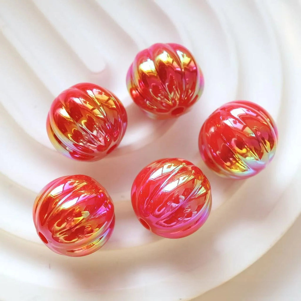 Acrylic new large uv pumpkin beads straight hole loose beads diy bracelet mobile phone chain chain beads jewelry accessories
