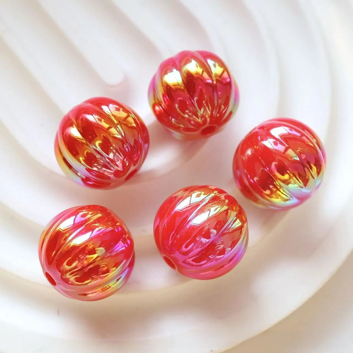 Acrylic new large uv pumpkin beads straight hole loose beads diy bracelet mobile phone chain chain beads jewelry accessories